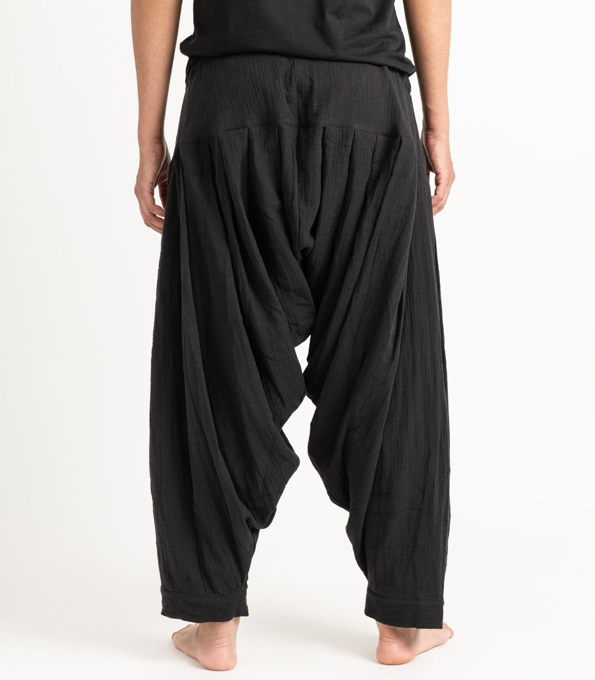 Organic Muslin Patiala Pants - Black