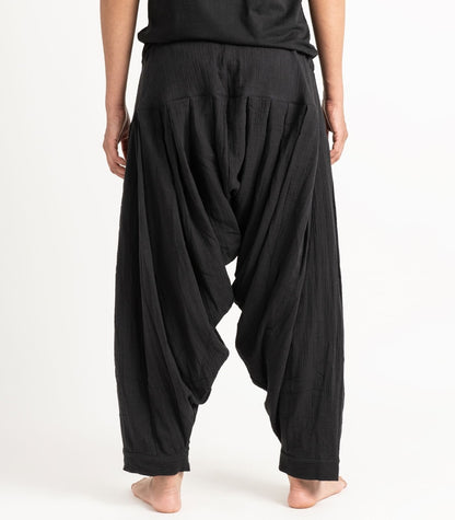 Organic Muslin Patiala Pants - Black