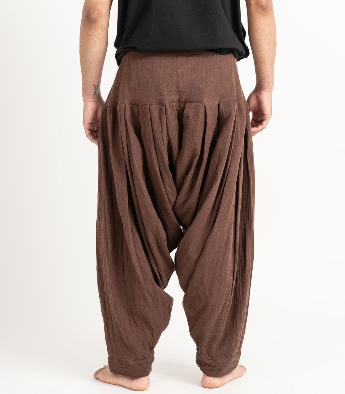 Organic Muslin Patiala Pants - Chocolate