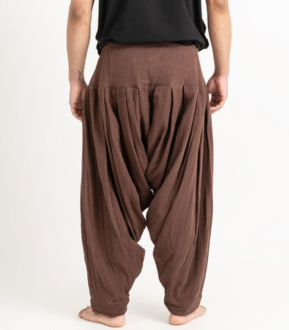 Organic Muslin Patiala Pants - Chocolate