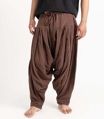 Organic Muslin Patiala Pants - Chocolate