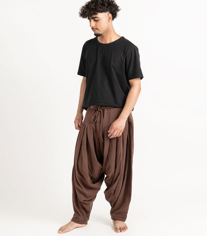 Organic Muslin Patiala Pants - Chocolate
