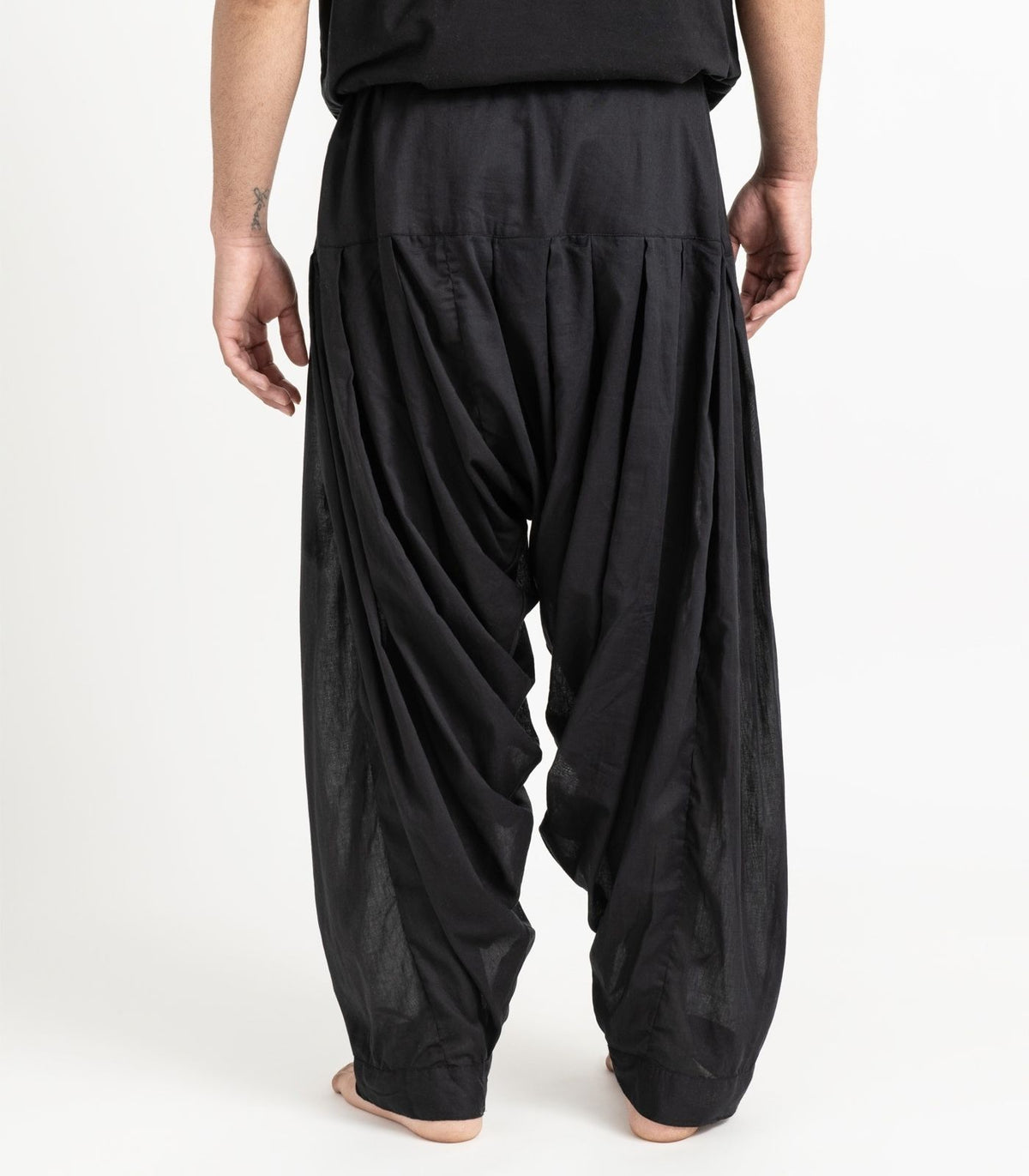 Organic Voile Patiala Pants - Black