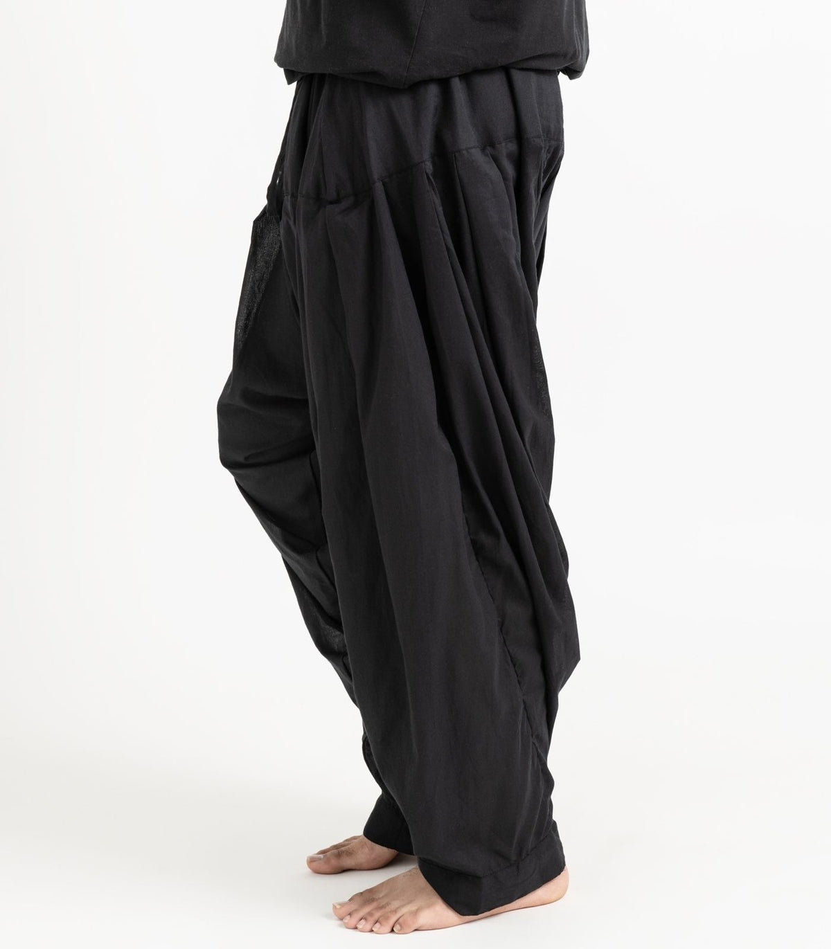 Organic Voile Patiala Pants - Black