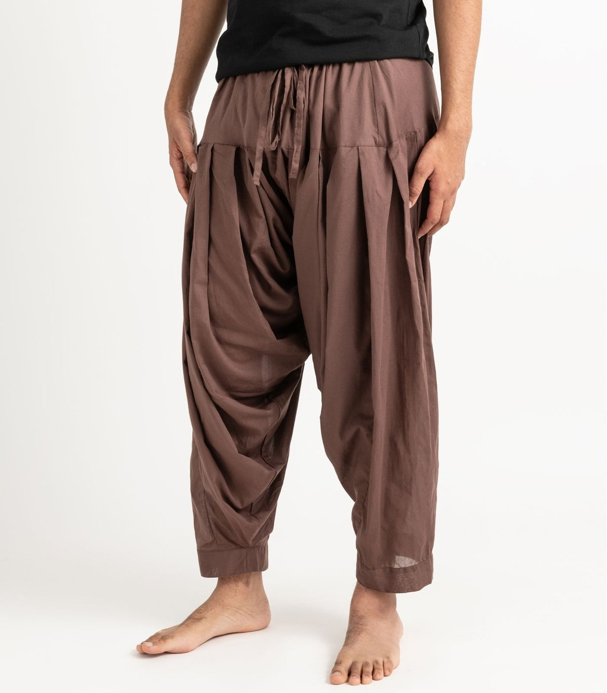 Organic Voile Patiala Pants - Chocolate