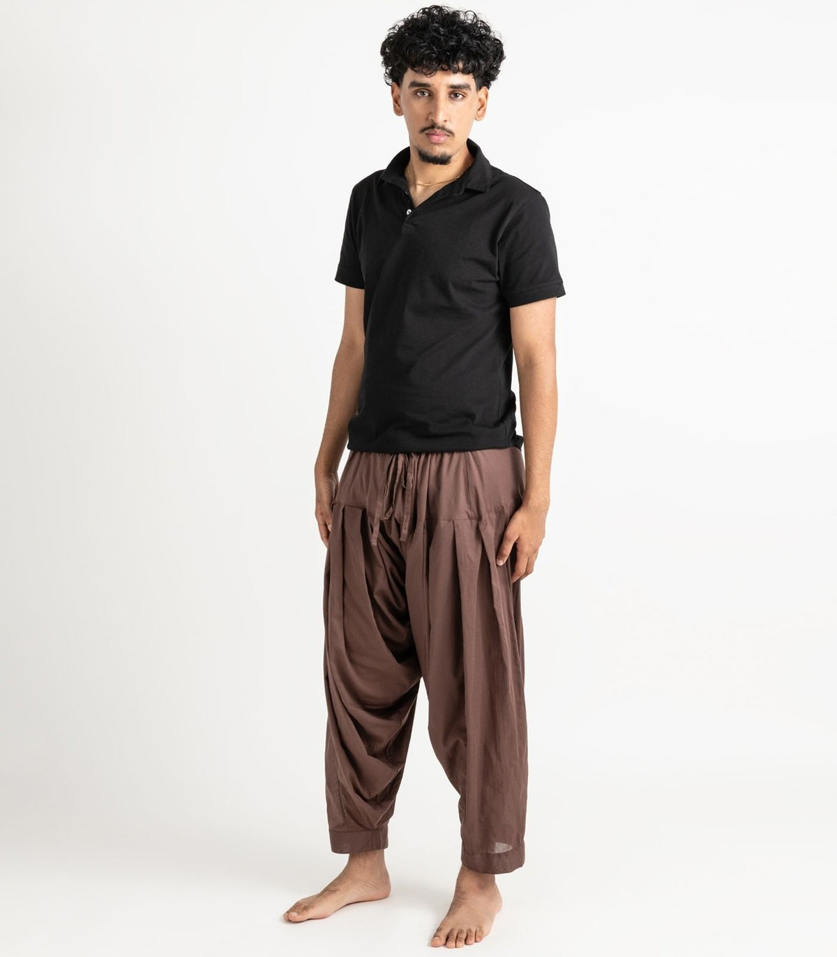 Organic Voile Patiala Pants - Chocolate