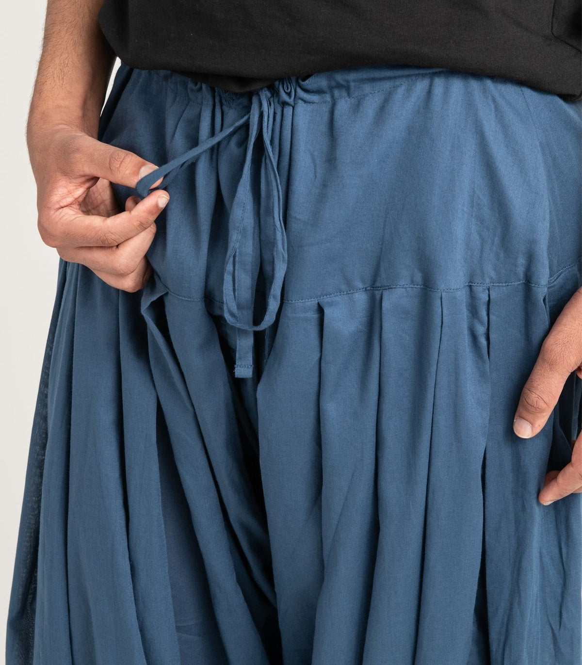 Organic Voile Patiala Pants - Indigo