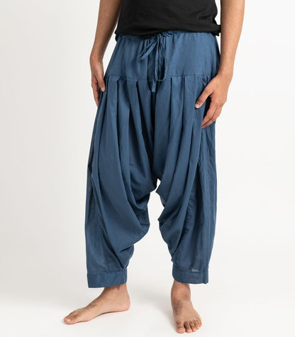 Organic Voile Patiala Pants - Indigo