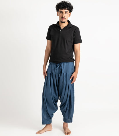 Organic Voile Patiala Pants - Indigo