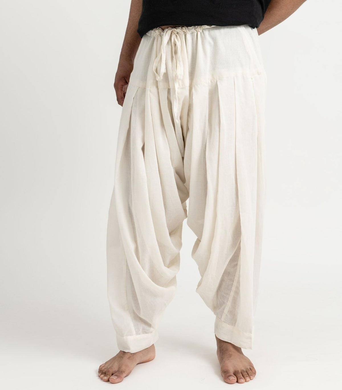 Organic Voile Patiala Pants - Natural