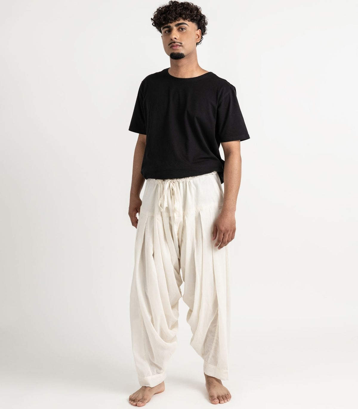 Organic Voile Patiala Pants - Natural