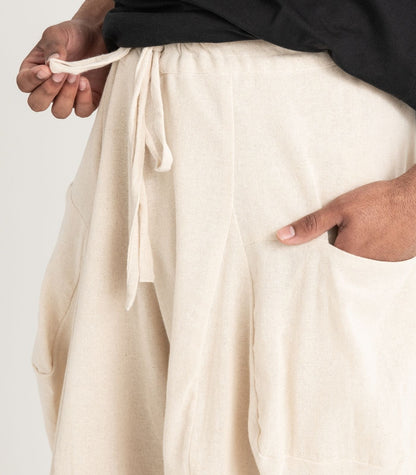 Organic Khadi Ripple Pants - Natural