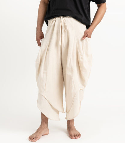 Organic Khadi Ripple Pants - Natural