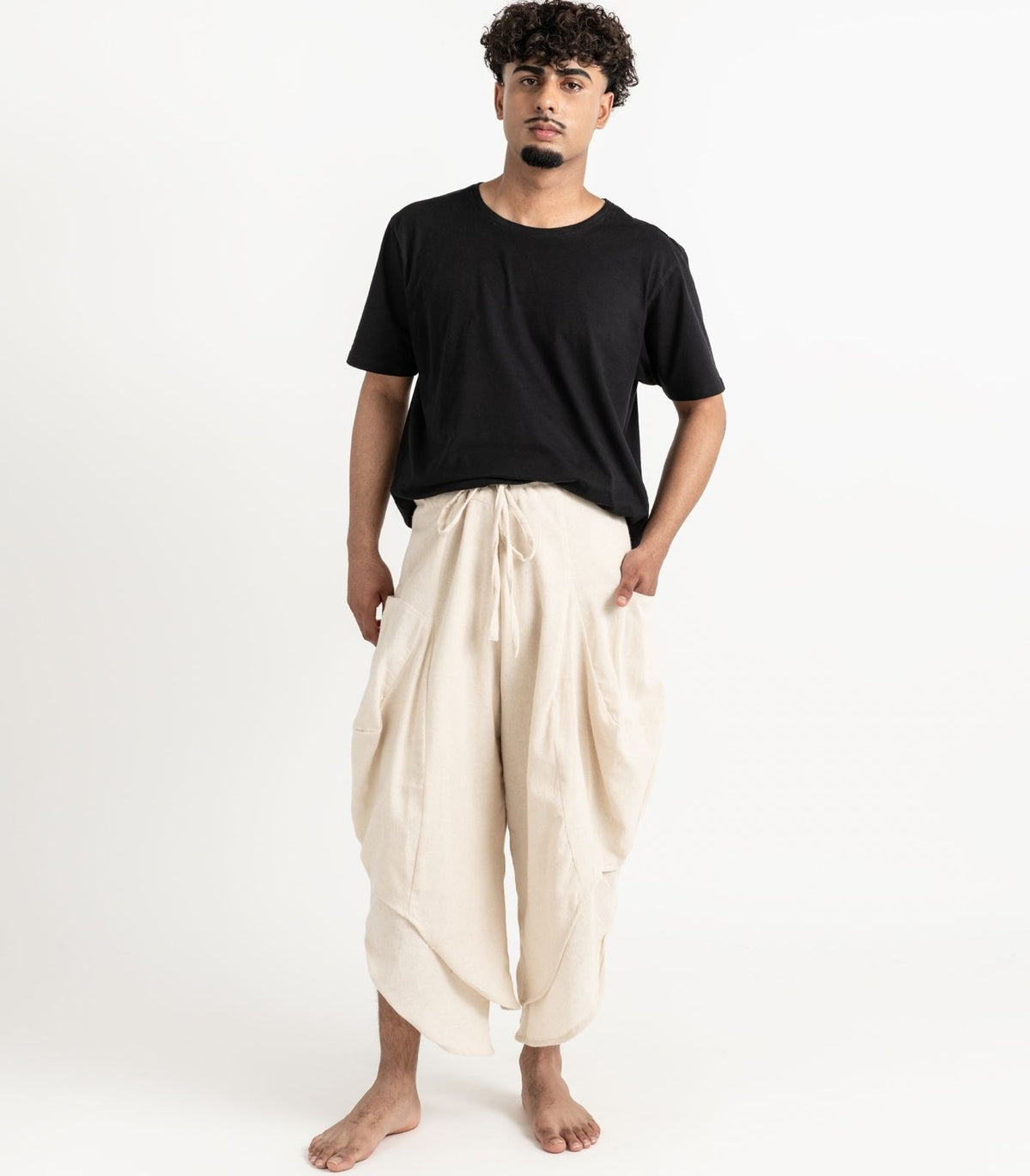 Organic Khadi Ripple Pants - Natural