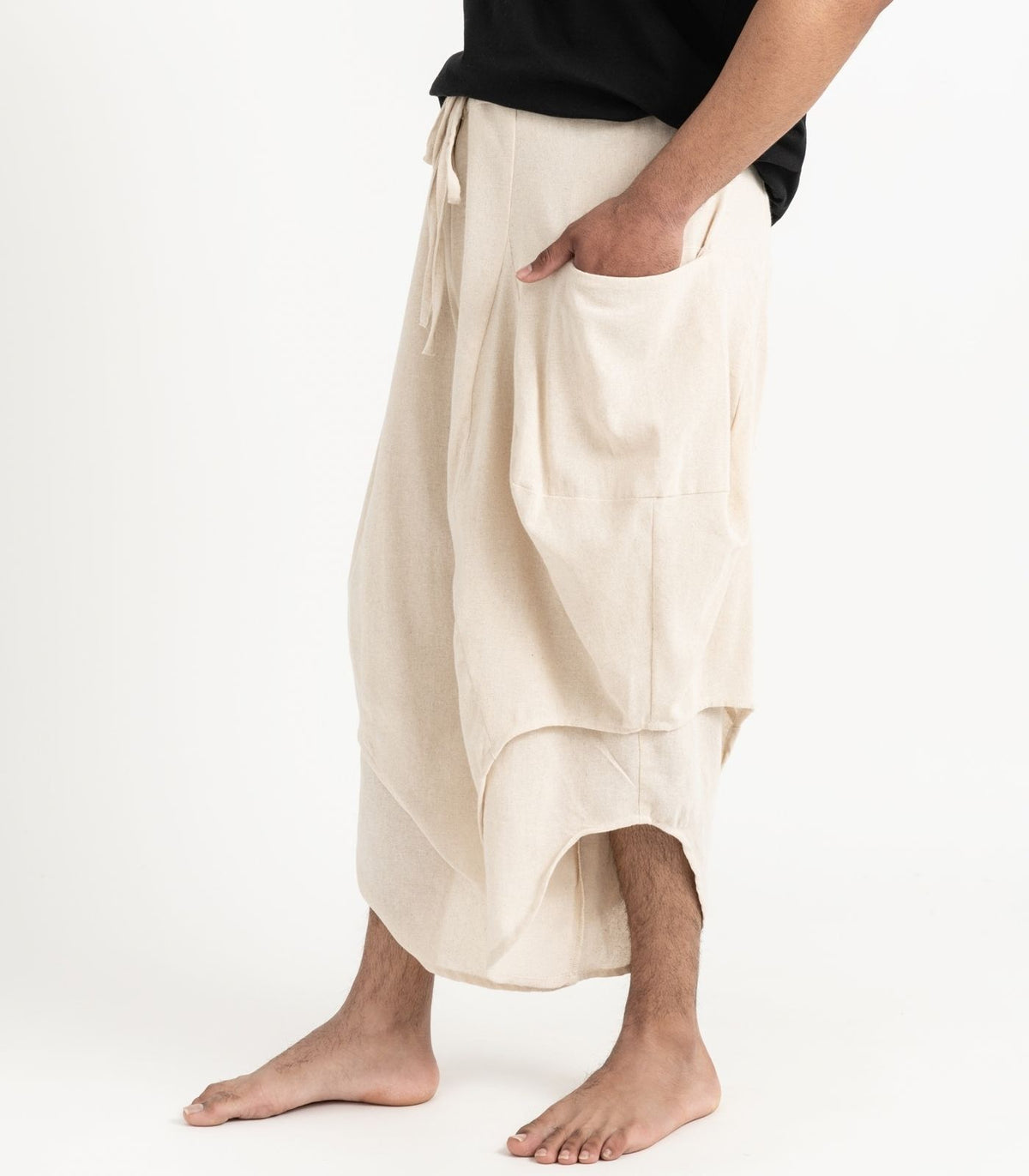Organic Khadi Ripple Pants - Natural