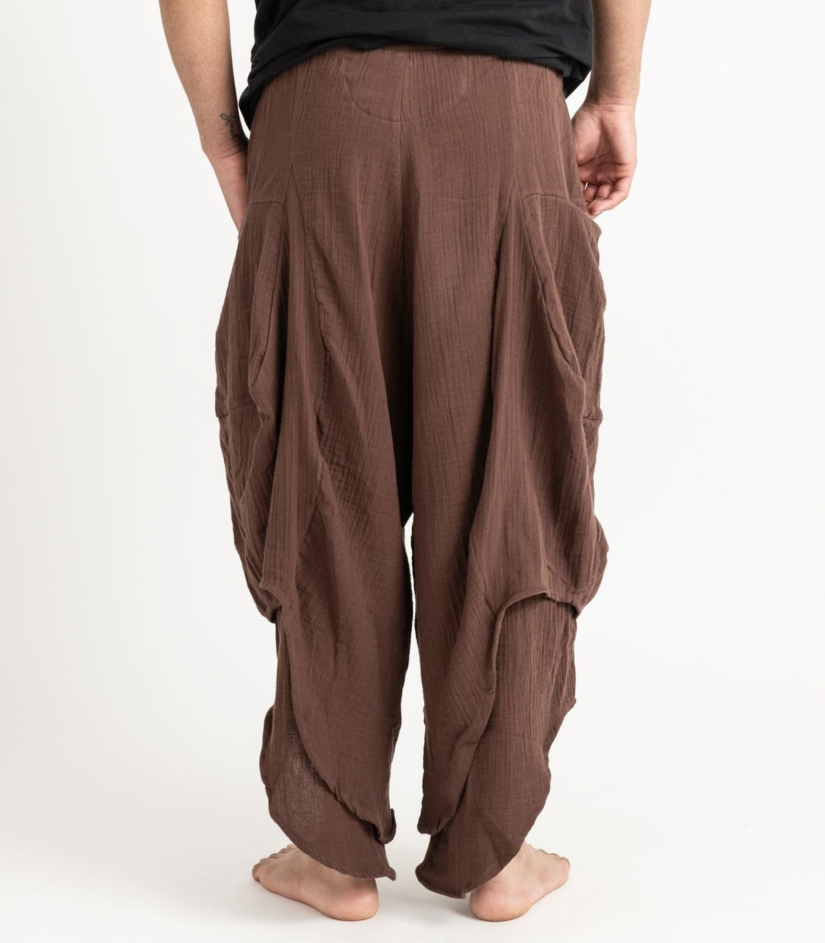 Organic Muslin Ripple Pants - Chocolate
