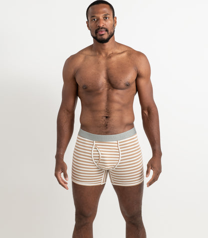 Bhumi Organic Cotton - The Original Trunks (2 Pack) - Tan Stripe