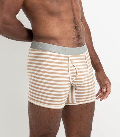 Bhumi Organic Cotton - The Original Trunks (2 Pack) - Tan Stripe