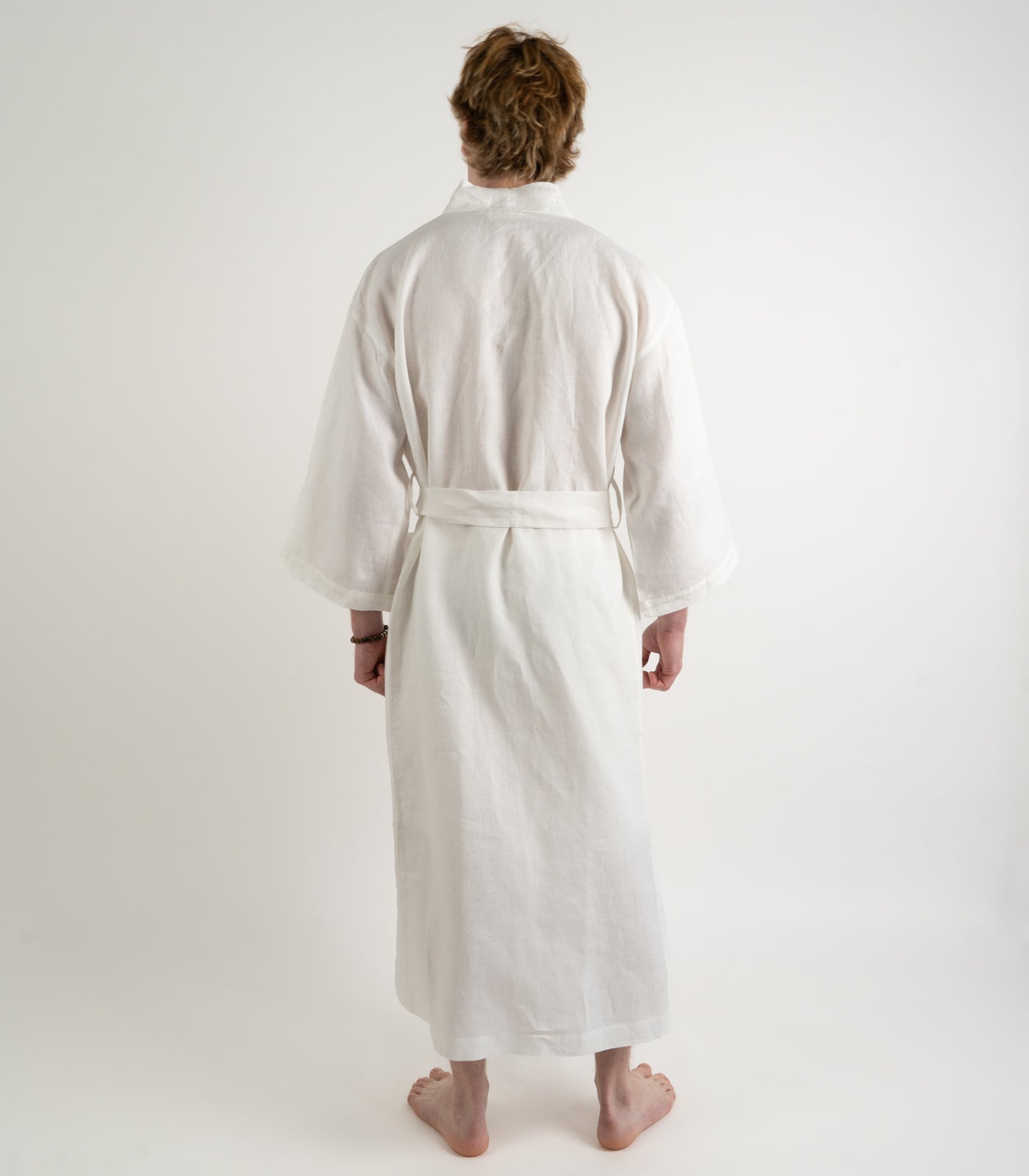 Organic Linen Robe - White