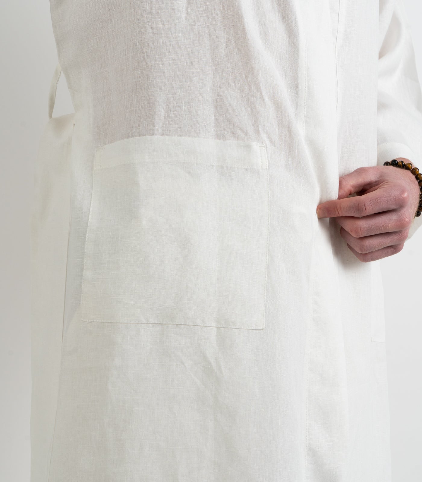 Organic Linen Robe - White