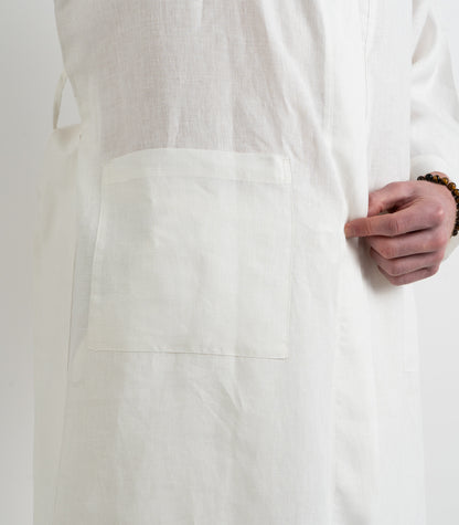 Organic Linen Robe - White