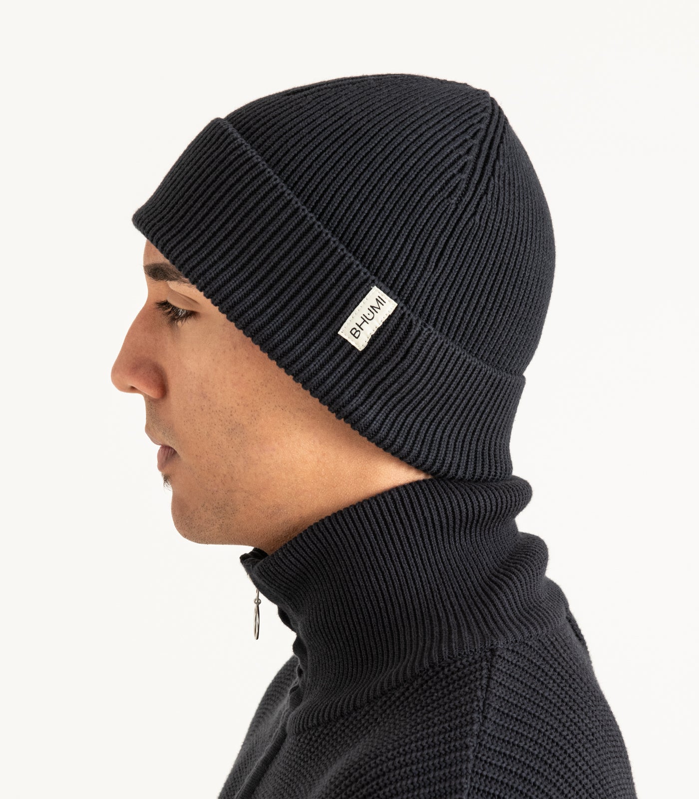 Organic Cotton Knit Beanie - Charcoal