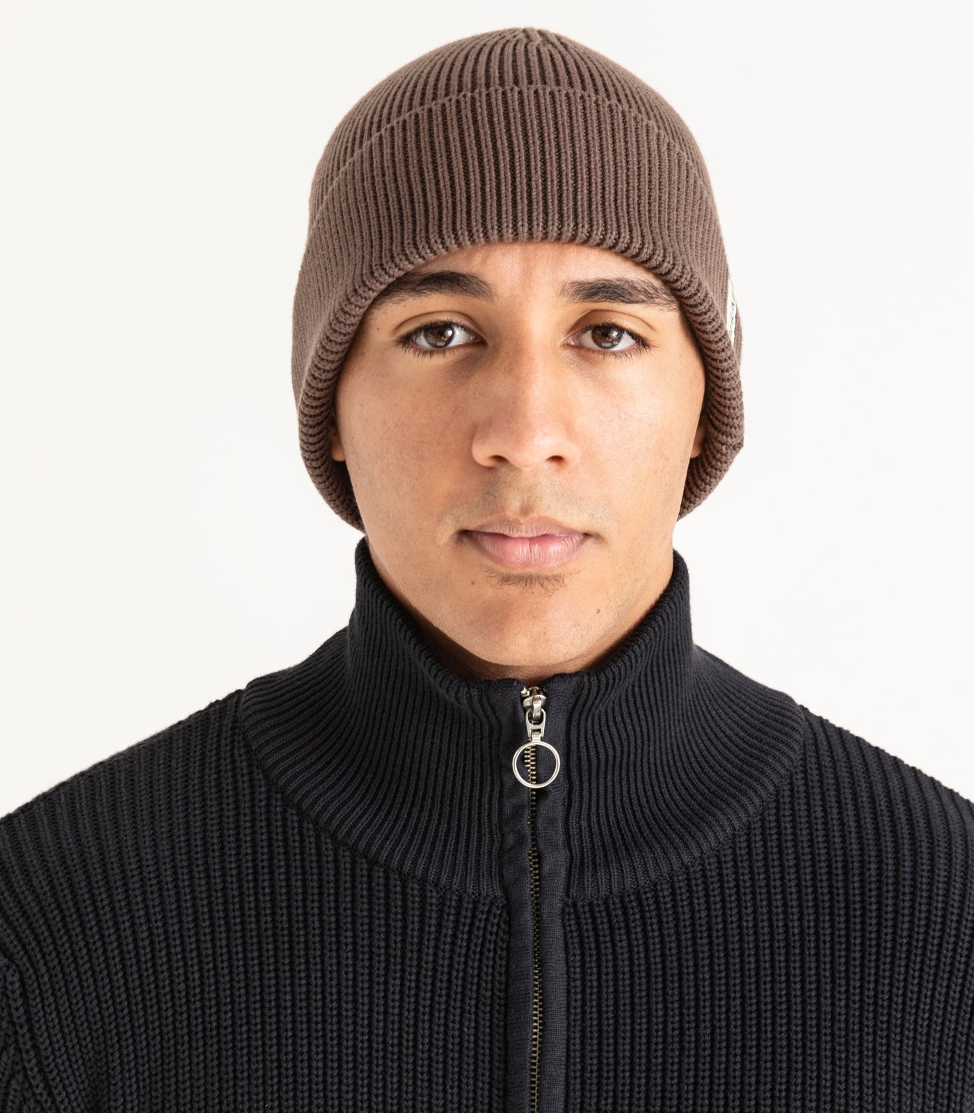 Organic Cotton Knit Beanie - Chocolate