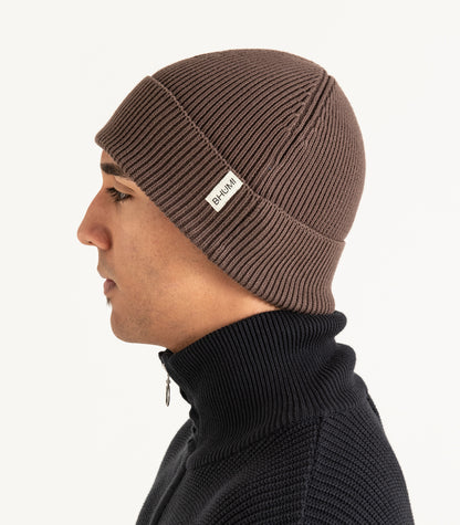 Organic Cotton Knit Beanie - Chocolate