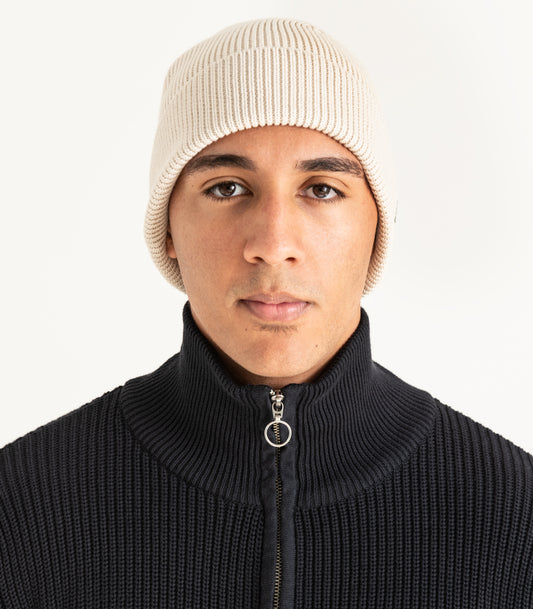 Organic Cotton Knit Beanie - Oatmeal