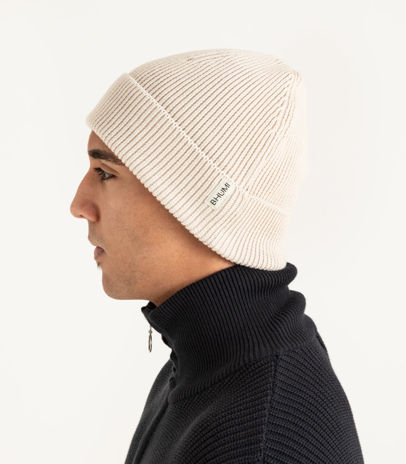 Organic Cotton Knit Beanie - Oatmeal