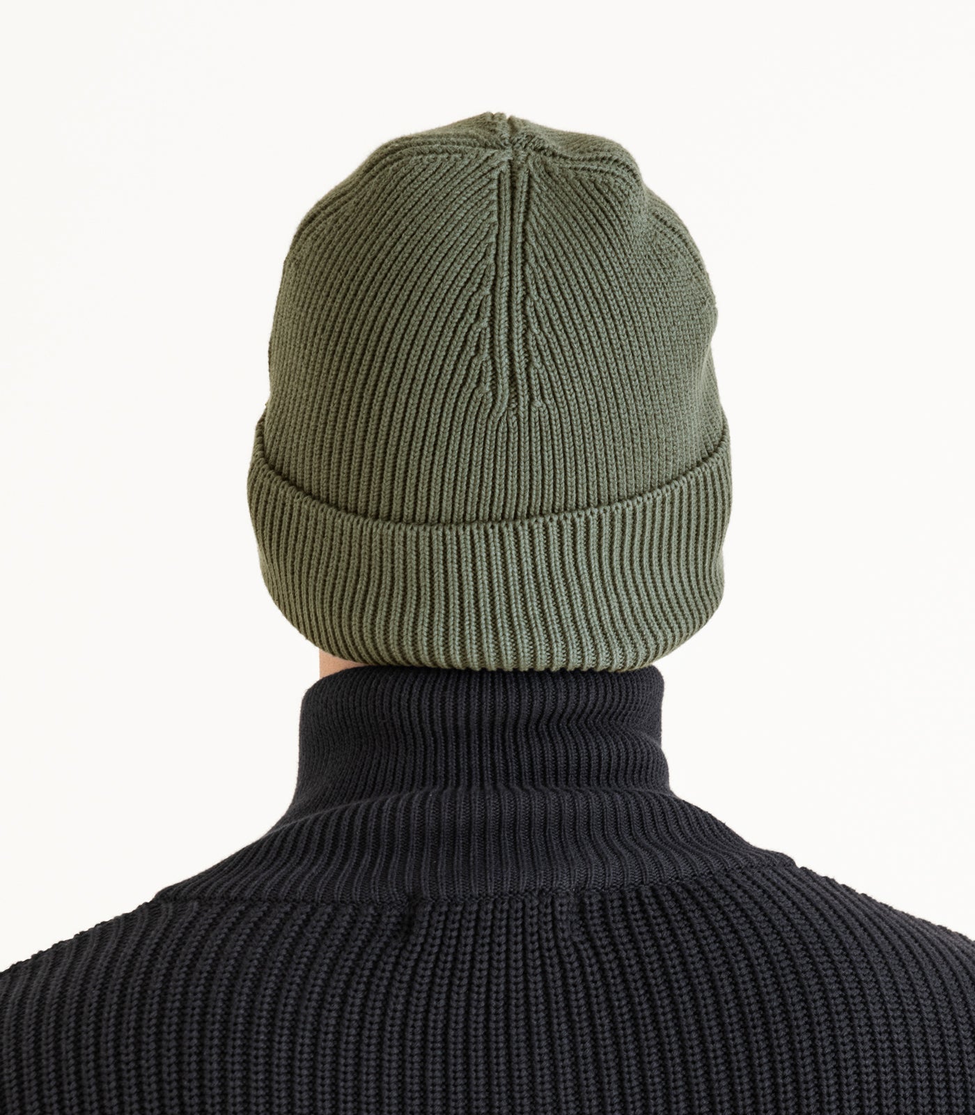 Organic Cotton Knit Beanie - Olive