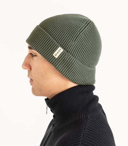 Organic Cotton Knit Beanie - Olive