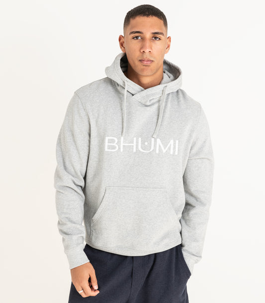 Bhumi Organic Cotton - Men's Hoodie - Logo - Light Grey Melange