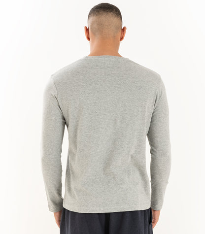 Bhumi Organic Cotton - Men's Basic Long Sleeve Top - New Arrival - Grey Melange