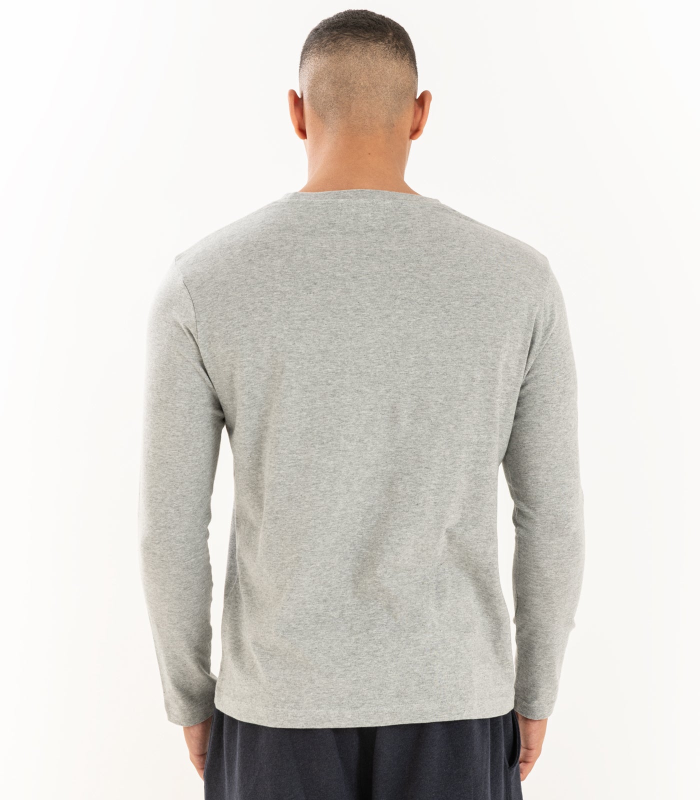 Bhumi Organic Cotton - Men's Basic Long Sleeve Top - Grey Melange