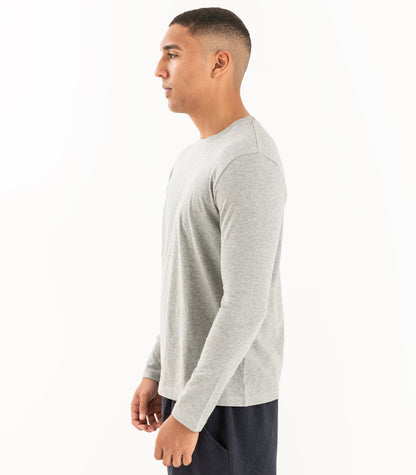 Bhumi Organic Cotton - Men's Basic Long Sleeve Top - New Arrival - Grey Melange