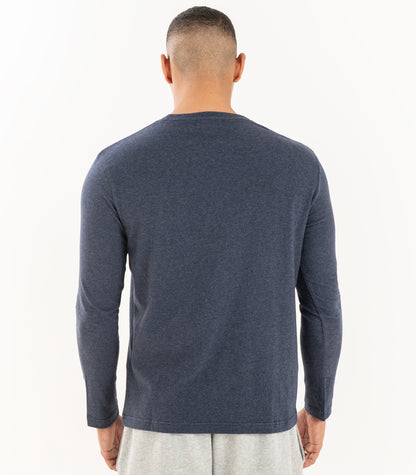 Bhumi Organic Cotton - Men's Basic Long Sleeve Top - New Arrival - Navy Melange