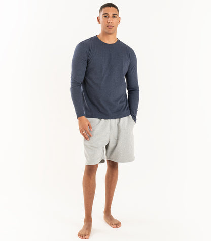 Bhumi Organic Cotton - Men's Basic Long Sleeve Top - New Arrival - Navy Melange