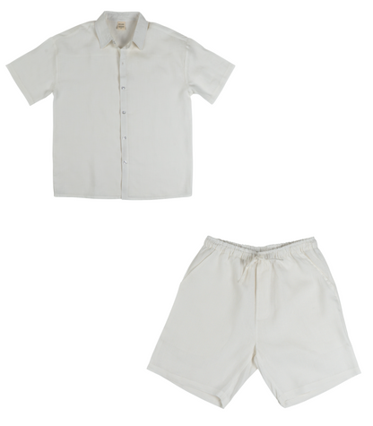 Men's Organic Linen Lounge Shirt & Lounge Shorts