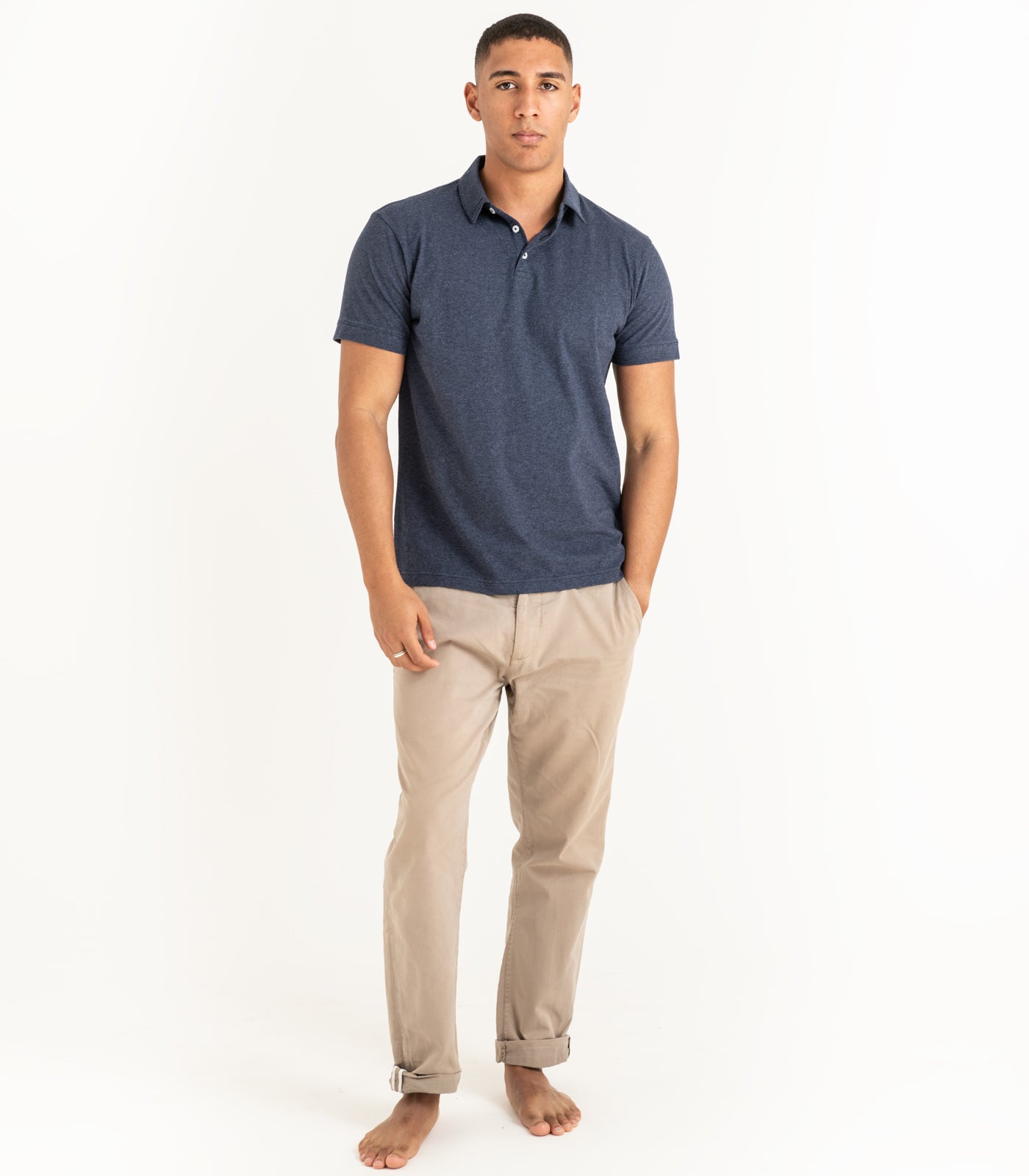 Bhumi Organic Cotton - Polo Shirt - New Arrival - Navy Melange