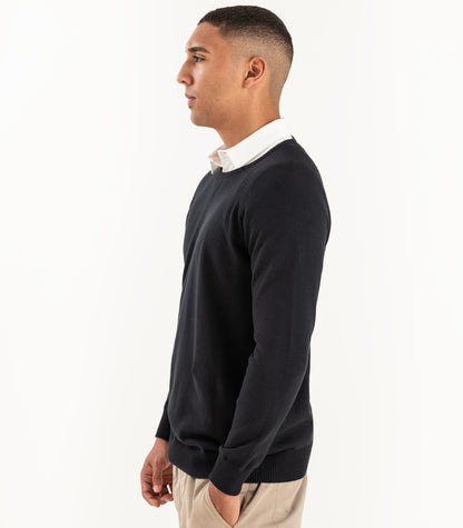 Bhumi Organic Cotton - Fine Knit Round Neck Sweater - Charcoal
