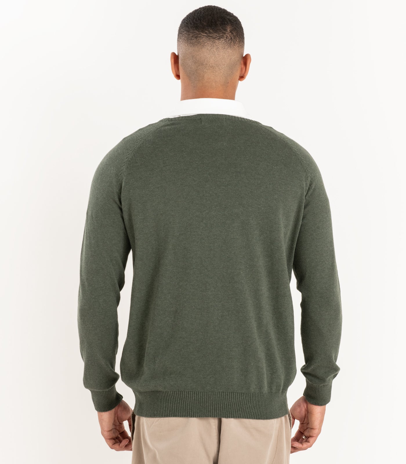 Bhumi Organic Cotton - Fine Knit Round Neck Sweater - Olive