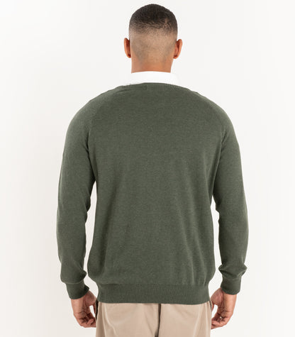 Bhumi Organic Cotton - Fine Knit Round Neck Sweater - Olive