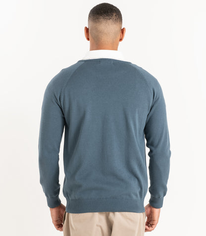 Bhumi Organic Cotton - Fine Knit Round Neck Sweater - Orion Blue