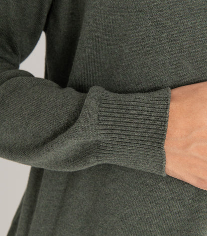 Bhumi Organic Cotton - Fine Knit Round Neck Sweater - Olive