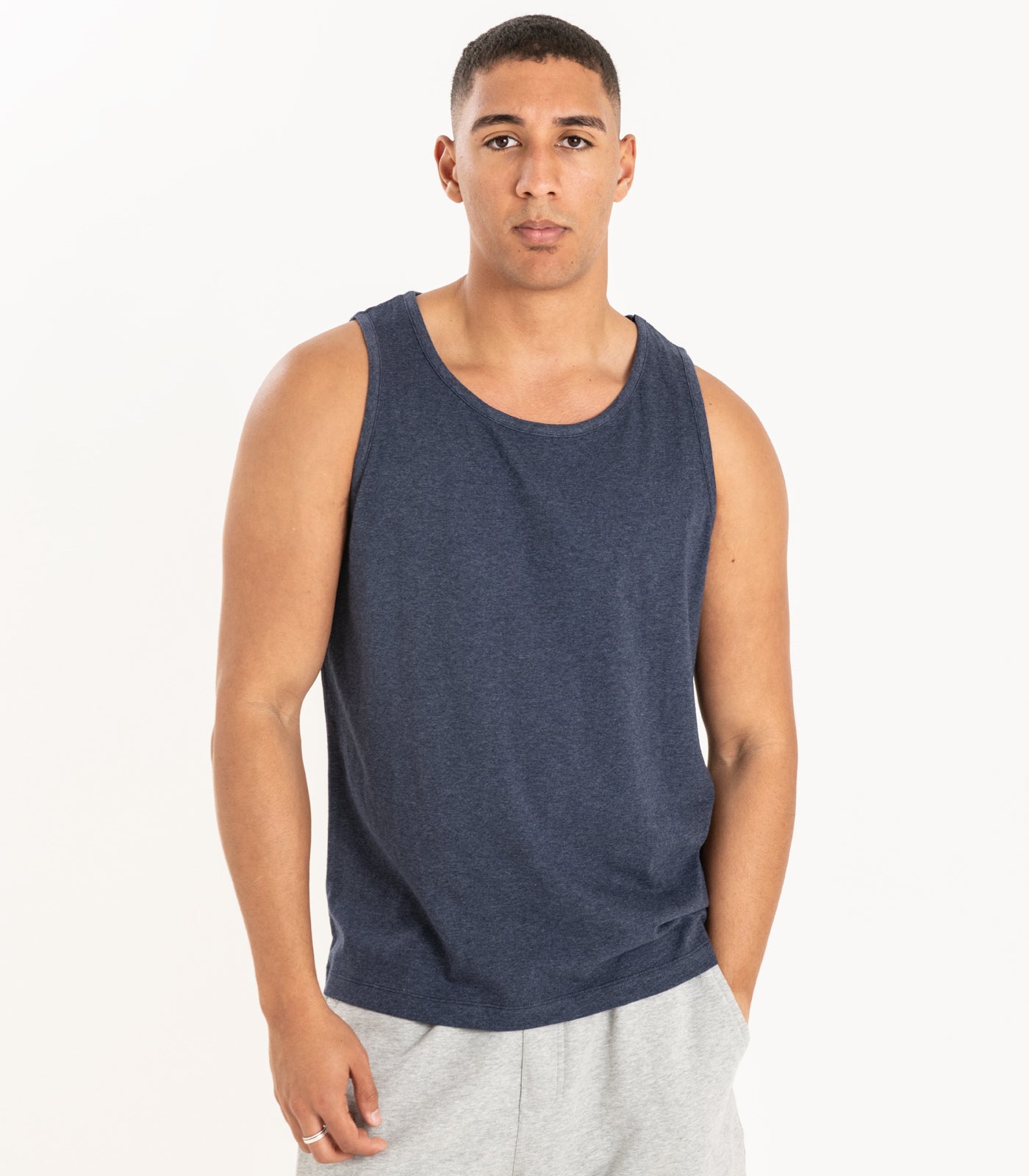 Bhumi Organic Cotton - Men’s Tank Top (3 Pack) - New Arrival - Navy Melange
