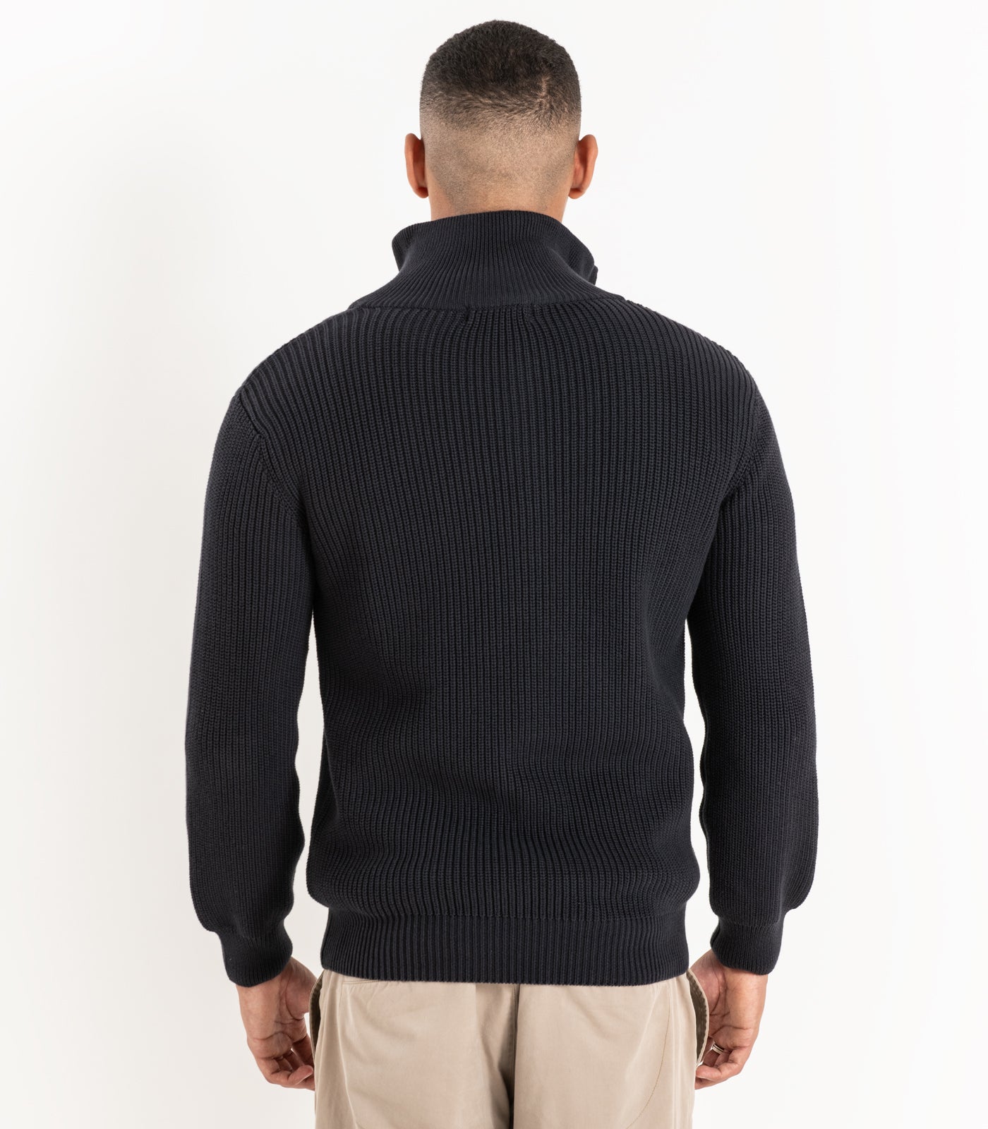 Bhumi Organic Cotton - Zip Knit Sweater - Charcoal
