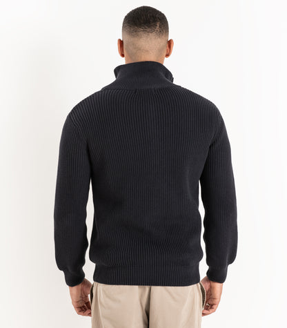 Bhumi Organic Cotton - Zip Knit Sweater - Charcoal