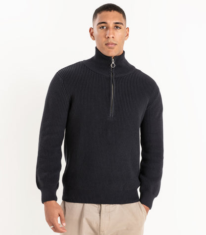 Bhumi Organic Cotton - Zip Knit Sweater - Charcoal