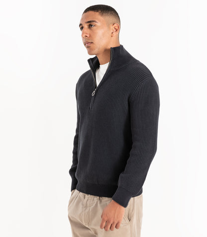 Bhumi Organic Cotton - Zip Knit Sweater - Charcoal